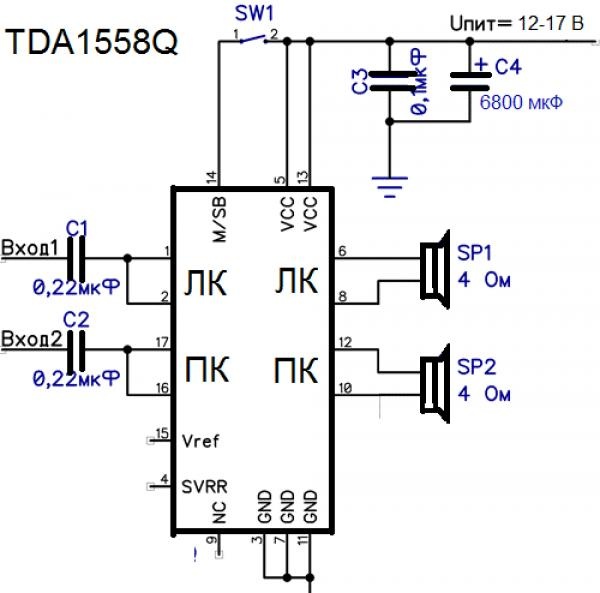 Amplifikatör 4x22 W