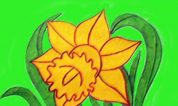 Melukis daffodil