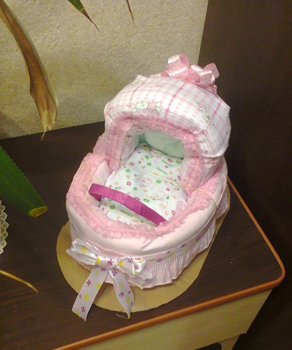 Stroller made from disposable diapers
