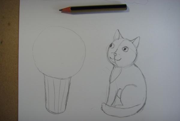 нарисувай котка