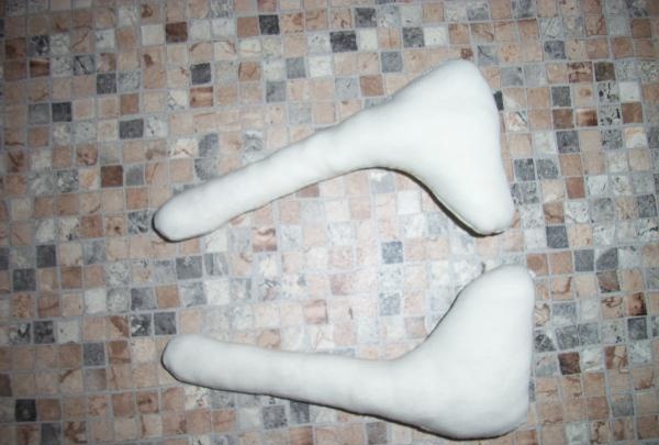 pieds rembourrés de coton