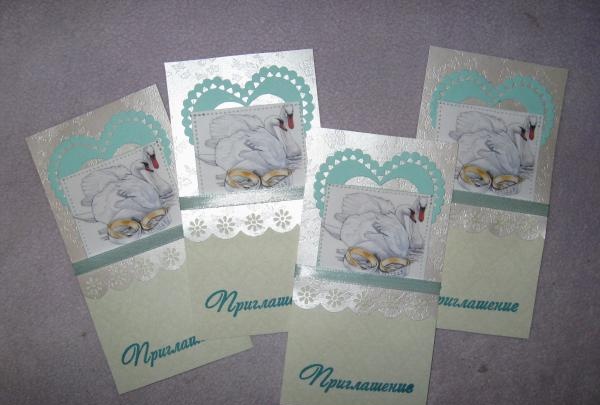 Wedding invitations with swans