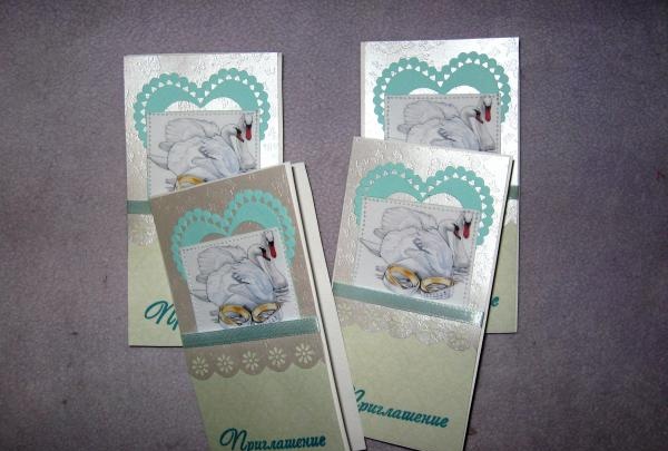 Invitaciones de boda con cisnes