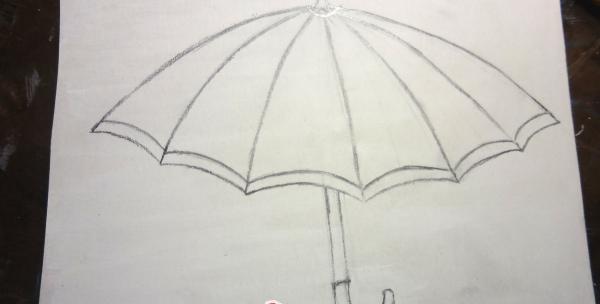 Tegne en skisse av en paraply