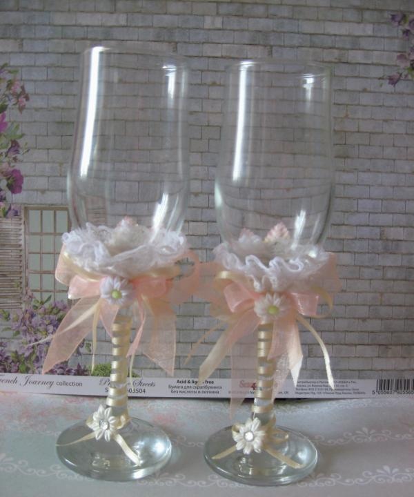 Decoración de copas de boda.