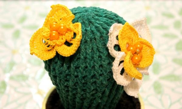 Плетене на една кука цъфтящи кактуси