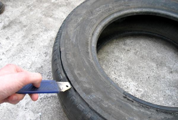 cortar el neumático