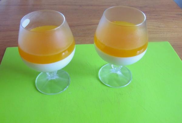 Panna cotta with orange juice