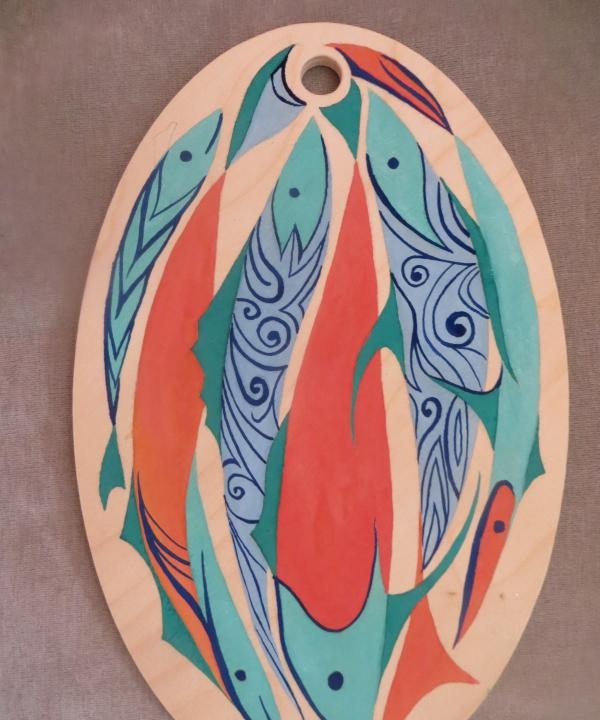 Kitchen board na may abstract pattern
