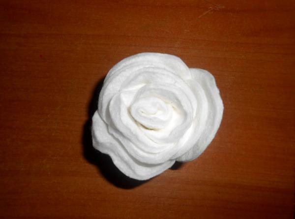 Roses made from cotton pads