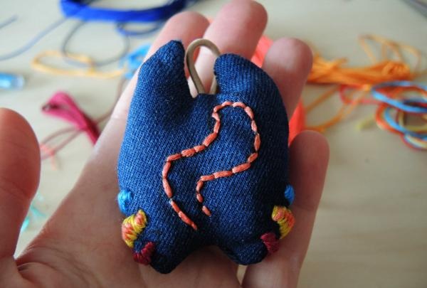 animal keychain with embroidery