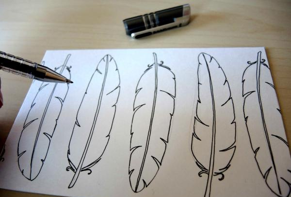 dibuixar plomes