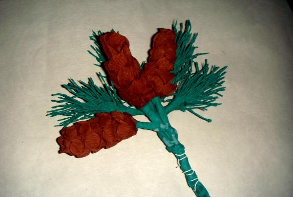 Spruce branch with cones