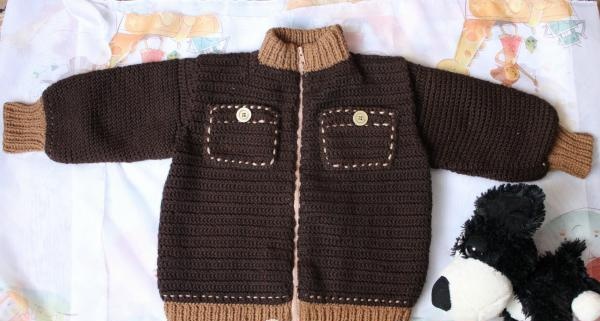 плетено бебешко яке