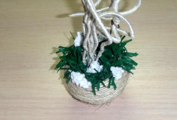 Topiary with pine cones