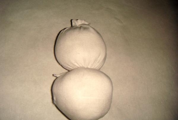 Boneco de neve feito de meia