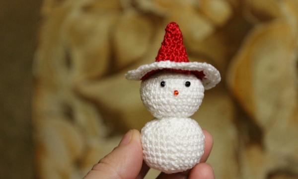 Omul de zăpadă croșetat jucărie brad de Crăciun