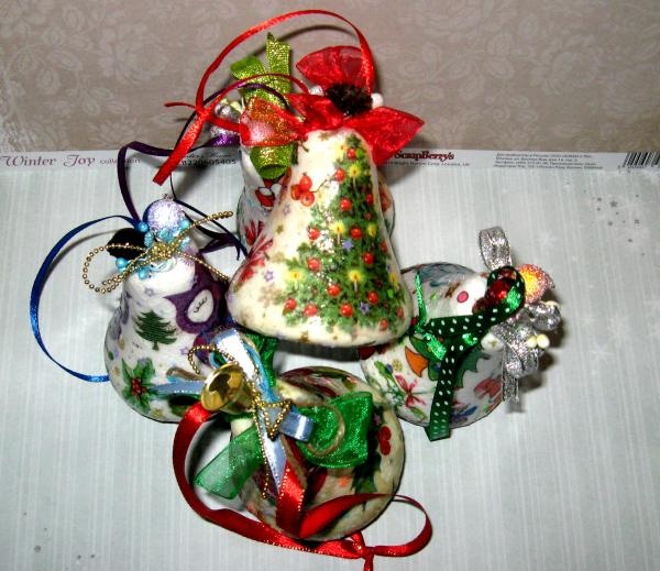 Decoupage of foam bells