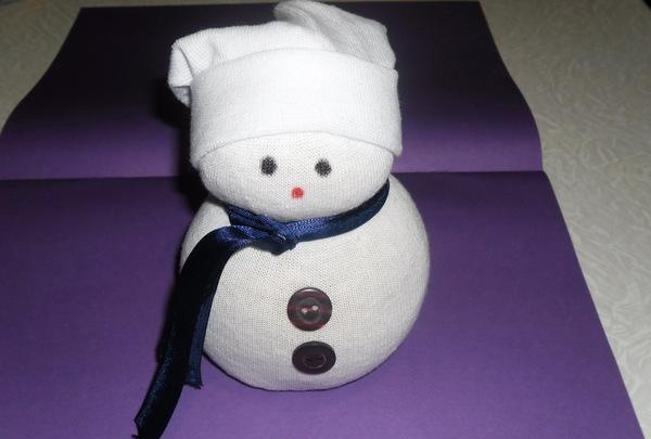 muñeco de nieve calcetín