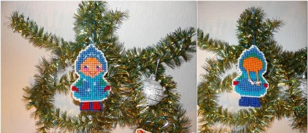 Mainan pokok Krismas Snow Maiden bermuka dua