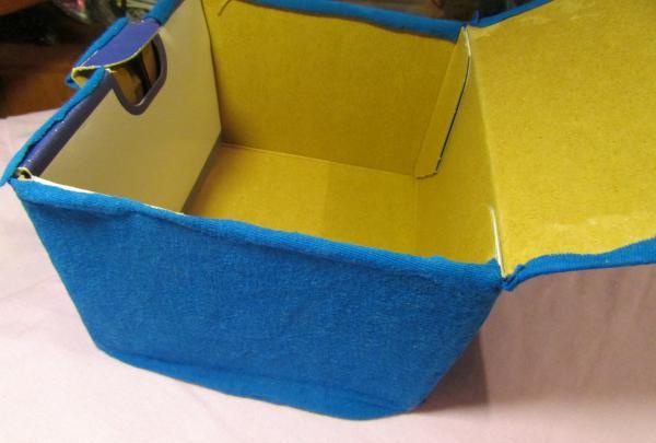 box with paper flowers
