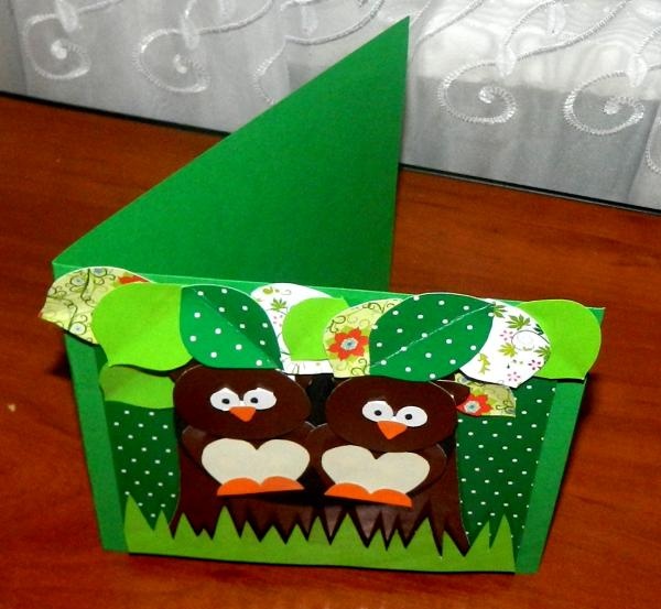 DIY Owl vykort