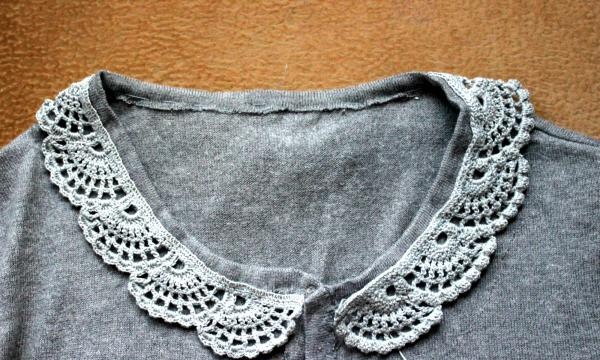 How to decorate a sweater with lace