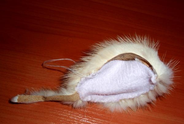 Jucărie șoarece cu blană pentru pisică