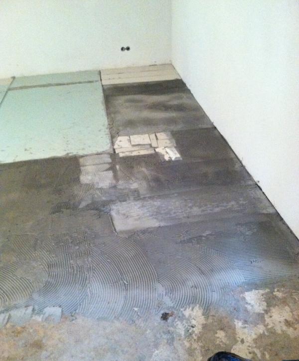 laying tiles on infrared floors