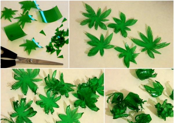 Topiaria realizzata con bottiglie di plastica