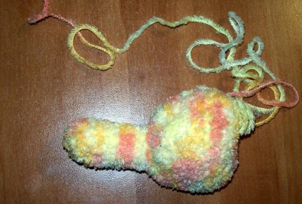 baby elephant made of multi-colored threads