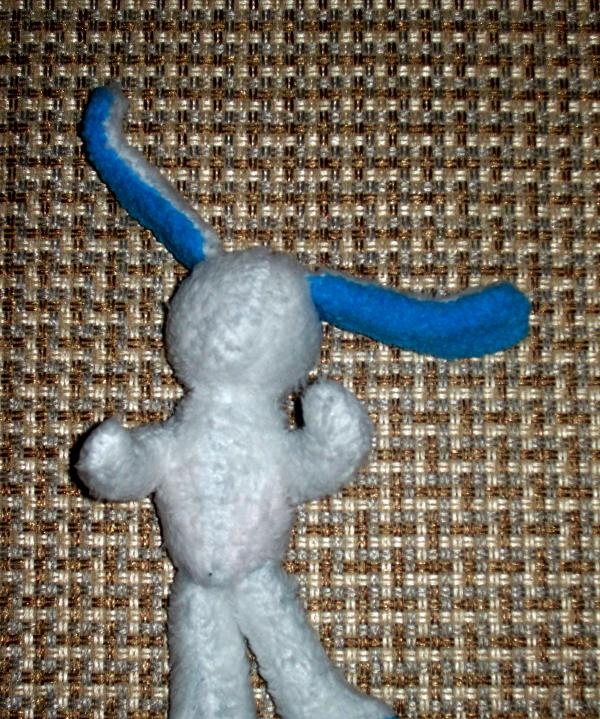 bunny with blue ears