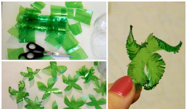 Topiary vyrobené z plastových fliaš