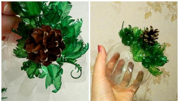 Topiary gjord av plastflaskor