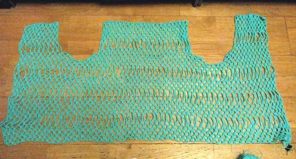 Naka-crocheted mesh vest