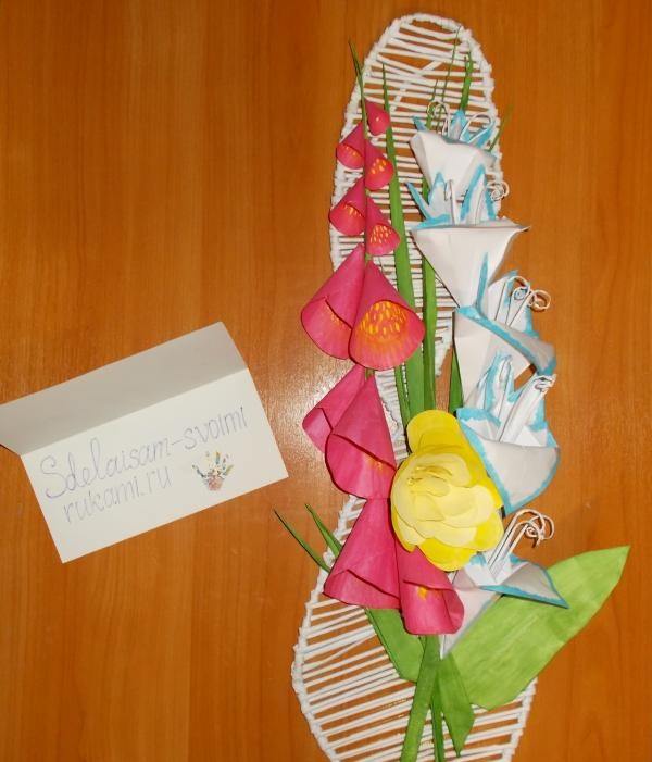 Origami papírový květinový panel