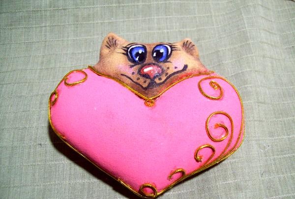 fabric cat hearts