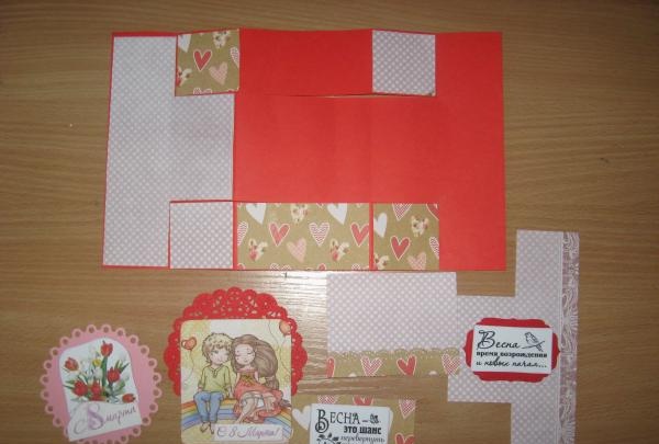 Complex cards for March 8 scrapbooking