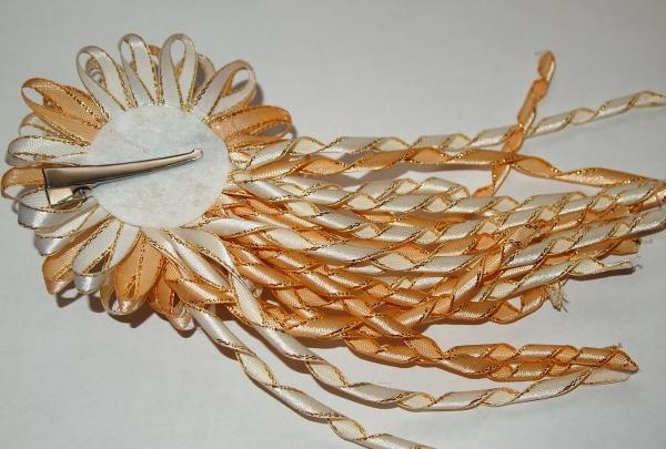 Jellyfish hair clip na gawa sa satin ribbons