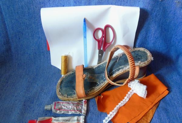 Mengganti bahagian dalam sandal lama