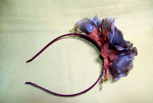 ربطة رأس للسهرة مع زهور الشيفون