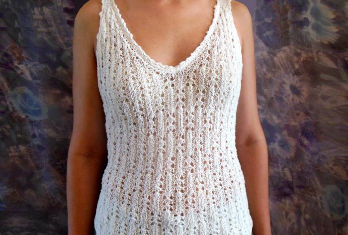 Knitted openwork T-shirt