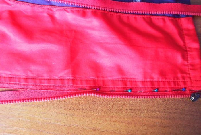 Changing a zipper without spacers