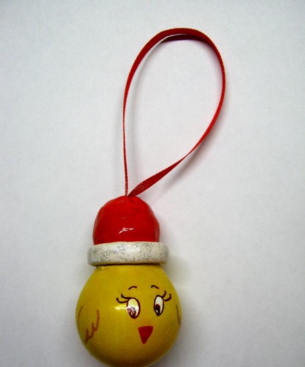 עוף צעצוע מעץ חג המולד