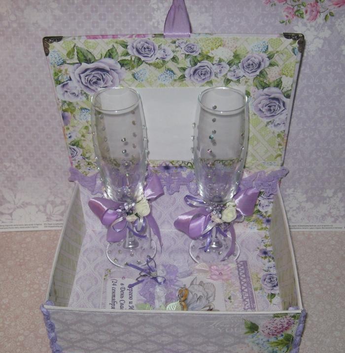 Caja para copas de boda.