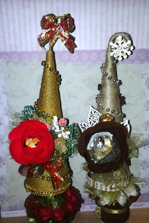New Year trees with candies