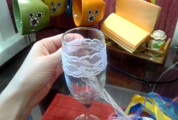 كأس النبيذ الزفاف DIY