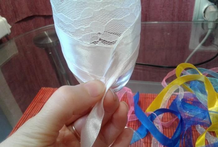 DIY vjenčana čaša za vino