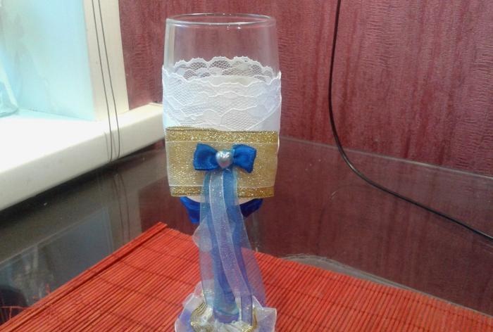 DIY düğün şarap bardağı