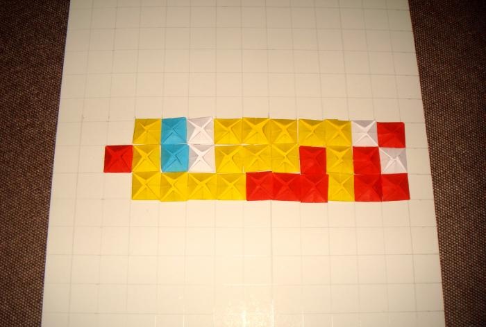 Cockerel gamit ang origami mosaic technique